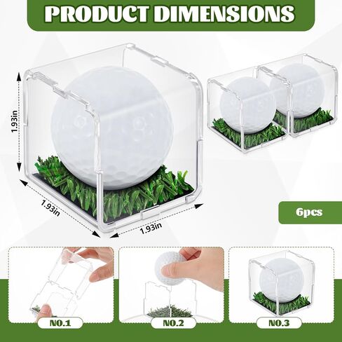 Tioncy 2 Pcs UV Protected Golf Ball Holder Display Case with Turf 2 x 2 x 2 Inch Acrylic Golf Ball Hole in One Display Case Clear Golf Ball Stand for Golf Ball Memorabilia Autograph Collectible in Saudi Arabia
