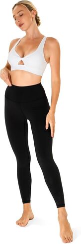 YUNOGA Women's Workout Sports Bras Twist Front Padded Yoga Bras Medium Supports Criss Cross Back Fitness Bra Tops in Saudi Arabia