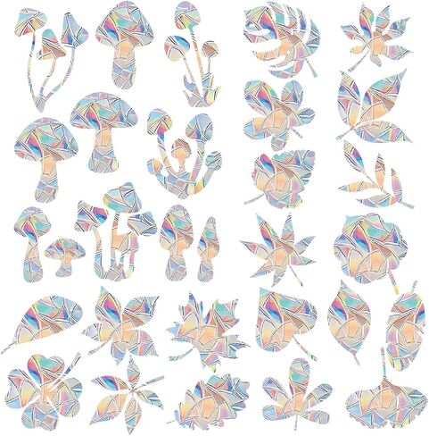 Circle Window Clings for Glass Windows Anti Collision Bird Alert Decals Stickers for Window, Non Adhesive Prismatic Rainbow Stickers in Saudi Arabia