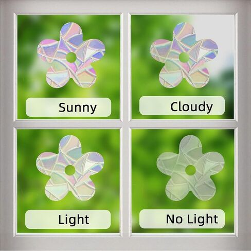 Circle Window Clings for Glass Windows Anti Collision Bird Alert Decals Stickers for Window, Non Adhesive Prismatic Rainbow Stickers in Saudi Arabia