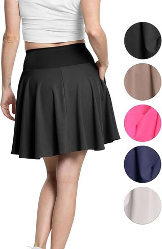 STRETCH IS COMFORT تنورة تنس للسيدات وفائقة المرونة بخصر عالٍ مع جيوب وشورت مدمج | XS-5XL in Kuwait