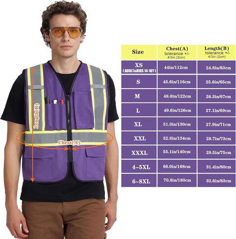 A-KSAFETY سترة أمان عالية الوضوح للرجال والنساء مع جيوب وسحاب in Saudi Arabia