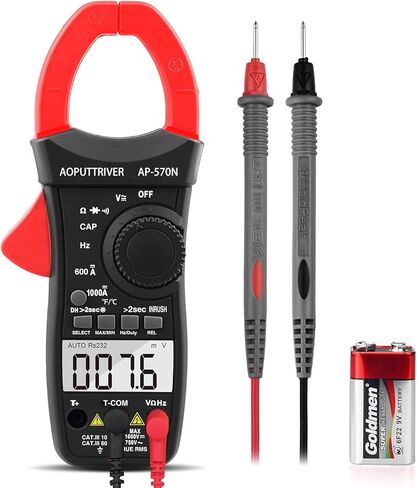 Digital Clamp Meter AP-570C-APP Bluetooth Clamp Multimeter 4000 Counts Auto-Ranging Multimeter with DC/AC Voltage & Current, Resistance, Temperature, Frequency, Duty Cycle in Saudi Arabia