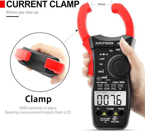 Digital Clamp Meter AP-570C-APP Bluetooth Clamp Multimeter 4000 Counts Auto-Ranging Multimeter with DC/AC Voltage & Current, Resistance, Temperature, Frequency, Duty Cycle in Saudi Arabia