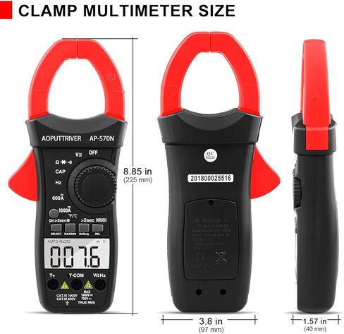 Digital Clamp Meter AP-570C-APP Bluetooth Clamp Multimeter 4000 Counts Auto-Ranging Multimeter with DC/AC Voltage & Current, Resistance, Temperature, Frequency, Duty Cycle in Saudi Arabia