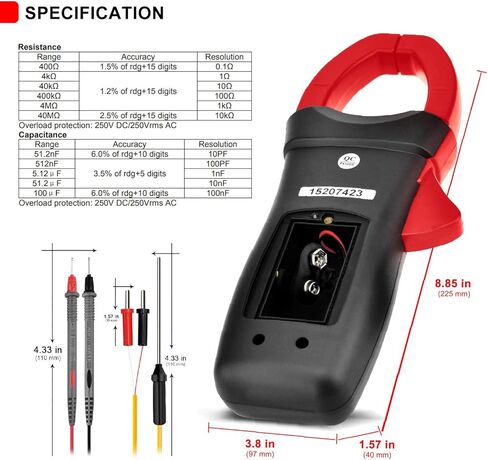 Digital Clamp Meter AP-570C-APP Bluetooth Clamp Multimeter 4000 Counts Auto-Ranging Multimeter with DC/AC Voltage & Current, Resistance, Temperature, Frequency, Duty Cycle in Saudi Arabia