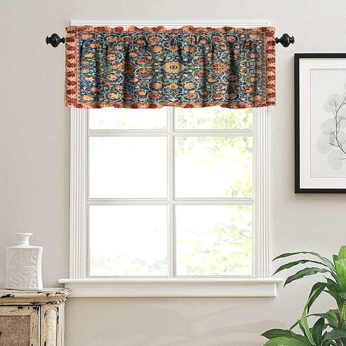 William Morris Bohemia Plant Art Curtain Valance, Floral Patterns Vintage Floral Patterns Window Valance, for Bedroom Living Room Cafe Bathroom 1 Panels W54xL18in in Saudi Arabia