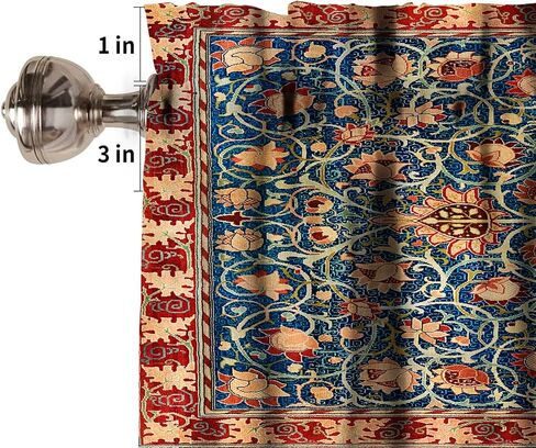 William Morris Bohemia Plant Art Curtain Valance, Floral Patterns Vintage Floral Patterns Window Valance, for Bedroom Living Room Cafe Bathroom 1 Panels W54xL18in in Saudi Arabia