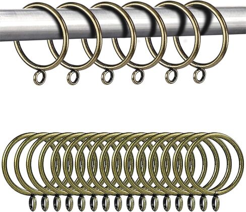Yinpecly 30 PCS Black Curtain Rings 1.5 Inch Inner Diameter Metal Drapery Curtain Rings Eyelets Rings, Curtain Rod Rings Fits Up to 1 1/4-Inch Rod in Saudi Arabia