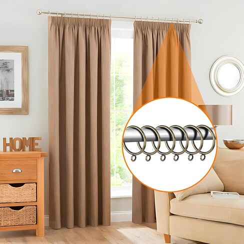 Yinpecly 30 PCS Black Curtain Rings 1.5 Inch Inner Diameter Metal Drapery Curtain Rings Eyelets Rings, Curtain Rod Rings Fits Up to 1 1/4-Inch Rod in Saudi Arabia