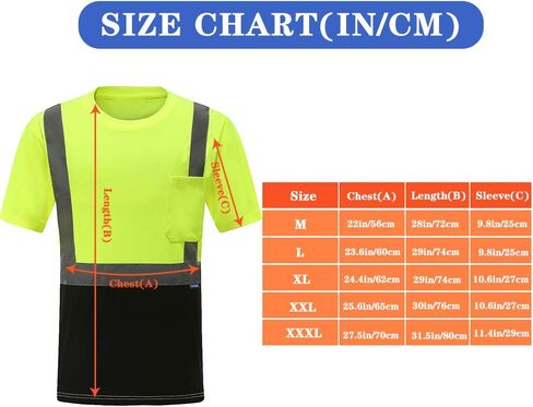 AYKRM Safety T Shirt Reflective High Visibility hi vis Long Sleeve T Shirt (XS-6XL) in Saudi Arabia