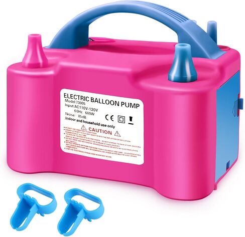 PY SUPER MODE Pink Balloon Pump Electric,Portable Air Blower with Dual Nozzle Machine Inflator for Fast, (110V-120V 600W) Efficient and Easy Bulk Balloons Filling Different Occasions in Kuwait