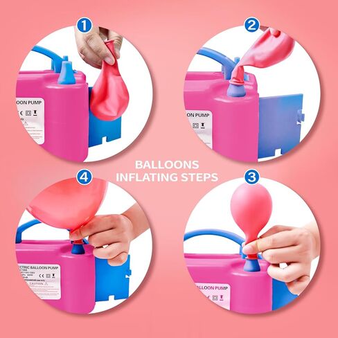 PY SUPER MODE Pink Balloon Pump Electric,Portable Air Blower with Dual Nozzle Machine Inflator for Fast, (110V-120V 600W) Efficient and Easy Bulk Balloons Filling Different Occasions in Kuwait