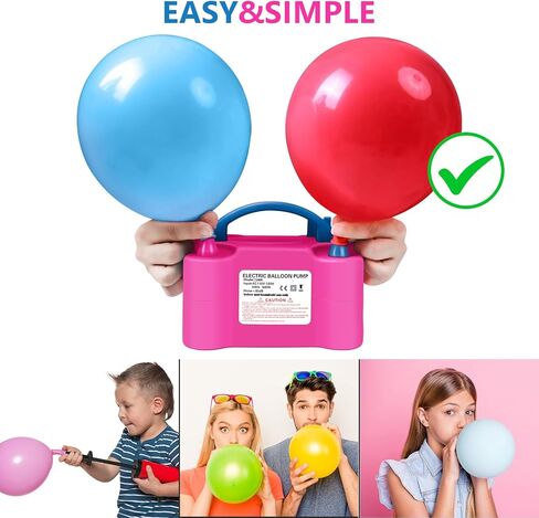 PY SUPER MODE Pink Balloon Pump Electric,Portable Air Blower with Dual Nozzle Machine Inflator for Fast, (110V-120V 600W) Efficient and Easy Bulk Balloons Filling Different Occasions in Kuwait