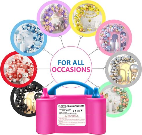 PY SUPER MODE Pink Balloon Pump Electric,Portable Air Blower with Dual Nozzle Machine Inflator for Fast, (110V-120V 600W) Efficient and Easy Bulk Balloons Filling Different Occasions in Kuwait