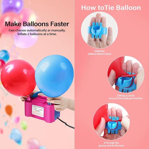 PY SUPER MODE Pink Balloon Pump Electric,Portable Air Blower with Dual Nozzle Machine Inflator for Fast, (110V-120V 600W) Efficient and Easy Bulk Balloons Filling Different Occasions in Kuwait