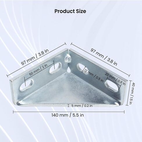 12Pcs 90 Degree Gusseted Fittings, Carbon Steel Q235 Right Angle Connector Brackets, Gusset Corner Brace Fasteners for ½" Bolt in 1-5/8" Channel, 4 Hole L Shaped External Fastening Connector in Kuwait