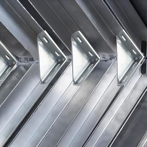 12Pcs 90 Degree Gusseted Fittings, Carbon Steel Q235 Right Angle Connector Brackets, Gusset Corner Brace Fasteners for ½" Bolt in 1-5/8" Channel, 4 Hole L Shaped External Fastening Connector in Kuwait