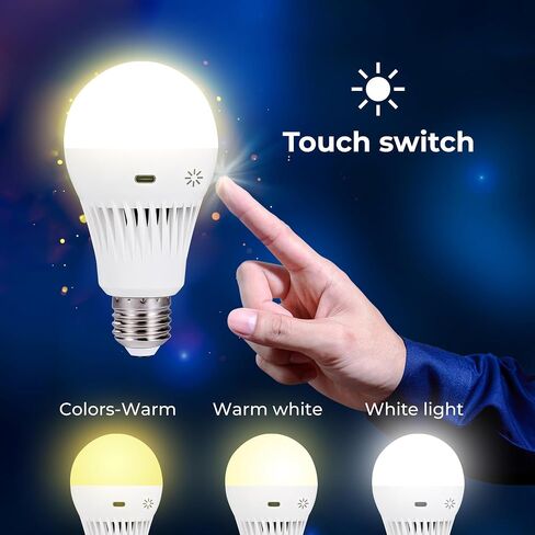USB Rechargeable Light Bulbs with Remote, Dimmable and Timer, Wireless Light Bulbs no Plug for Lamp Refresh Long Lasting Battery Light, 2600MAH Battery Operated LED Bulbs for Home Power Outage, 900LM in Saudi Arabia