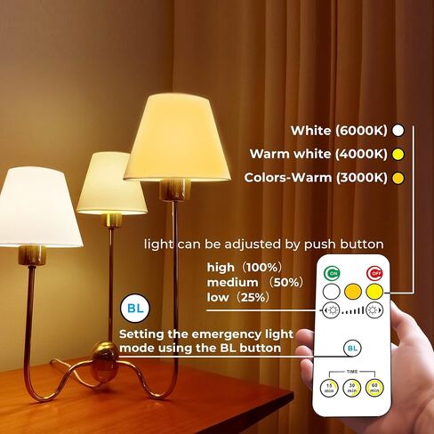 USB Rechargeable Light Bulbs with Remote, Dimmable and Timer, Wireless Light Bulbs no Plug for Lamp Refresh Long Lasting Battery Light, 2600MAH Battery Operated LED Bulbs for Home Power Outage, 900LM in Saudi Arabia