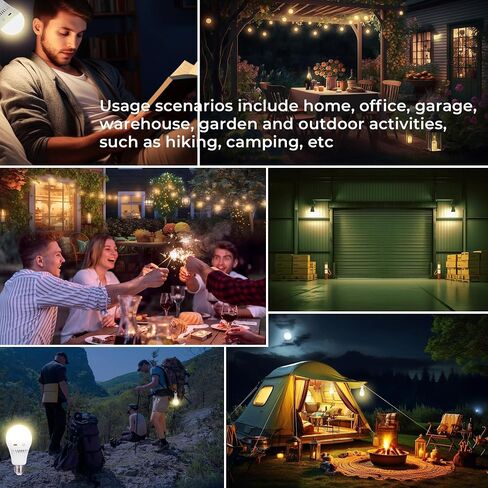 USB Rechargeable Light Bulbs with Remote, Dimmable and Timer, Wireless Light Bulbs no Plug for Lamp Refresh Long Lasting Battery Light, 2600MAH Battery Operated LED Bulbs for Home Power Outage, 900LM in Saudi Arabia