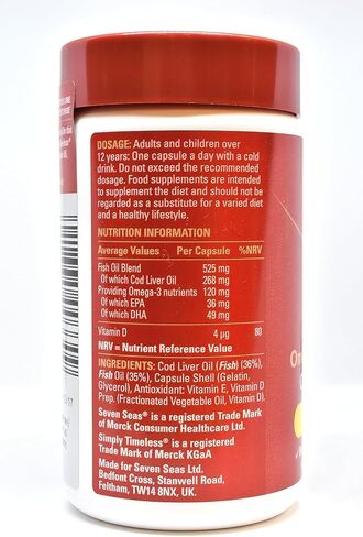 Seven Seas Pure Cod Liver Oil 120 Capsules in Saudi Arabia