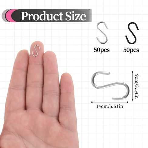 100 Pcs Mini S Hooks for Hanging Small S Hook for Jewelry Metal S-hook Mini S Shaped Hanger for Christmas Ornament 1/2 Inch Wire Hangers for Crafts DIY Iron S-Shaped Connectors for Key Chain(SiIver) in Saudi Arabia
