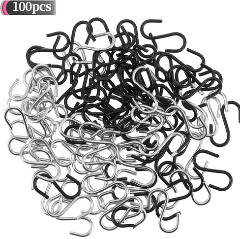 100 Pcs Mini S Hooks for Hanging Small S Hook for Jewelry Metal S-hook Mini S Shaped Hanger for Christmas Ornament 1/2 Inch Wire Hangers for Crafts DIY Iron S-Shaped Connectors for Key Chain(SiIver) in Saudi Arabia