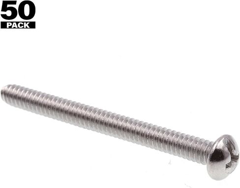Prime-Line 9004787 Machine Screw, Round Head, Slotted/Phillips Combo, #10-24 X 2 in, Grade 18-8 Stainless Steel, Pack of 50 in Saudi Arabia