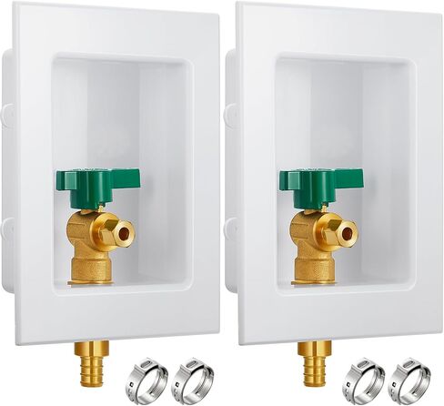 Hicarer 2 Set Ice Maker Outlet Box Pre Assembled Ice Maker Box 1/2 Inch Pex F1807 Crimp with Installed 1/4 Turn Ball Valve for Ice Maker Supply in Saudi Arabia