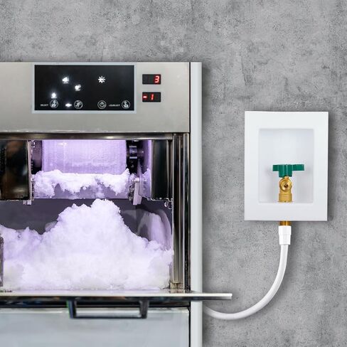 Hicarer 2 Set Ice Maker Outlet Box Pre Assembled Ice Maker Box 1/2 Inch Pex F1807 Crimp with Installed 1/4 Turn Ball Valve for Ice Maker Supply in Saudi Arabia
