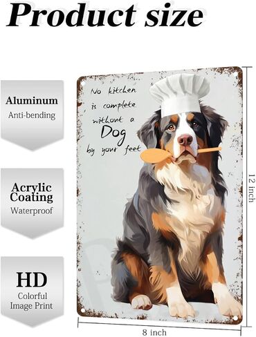 طباعة فنية للمطبخ من Golden Retriever، علامة قصدير إبداعية، علامة معدنية مبتكرة مضحكة، ديكور جدار عتيق للمنزل، باب الحديقة، البار، المطعم، المقهى، المكتب، المتجر، البار، علامة النادي، هدية 12x8 بوصة (484) in Saudi Arabia
