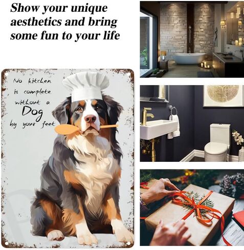طباعة فنية للمطبخ من Golden Retriever، علامة قصدير إبداعية، علامة معدنية مبتكرة مضحكة، ديكور جدار عتيق للمنزل، باب الحديقة، البار، المطعم، المقهى، المكتب، المتجر، البار، علامة النادي، هدية 12x8 بوصة (484) in Saudi Arabia