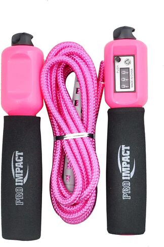 Pro Impact Jumping Ropes Skipping Rope with Foam Handle/Adjustable Jump Ropes with Counter, Aerobic Exercise, Speed Training, Endurance Training, Fitness Gym Workout in Saudi Arabia