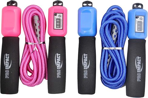 Pro Impact Jumping Ropes Skipping Rope with Foam Handle/Adjustable Jump Ropes with Counter, Aerobic Exercise, Speed Training, Endurance Training, Fitness Gym Workout in Saudi Arabia