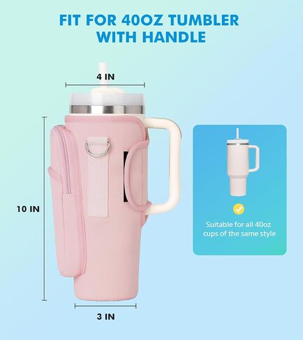 Water Bottle Holder with Strap 40oz Water Bottle Carrier Bag with Phone Pocket Water Bottle Pouch for Walking Hiking Camping in Saudi Arabia