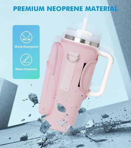 Water Bottle Holder with Strap 40oz Water Bottle Carrier Bag with Phone Pocket Water Bottle Pouch for Walking Hiking Camping in Saudi Arabia
