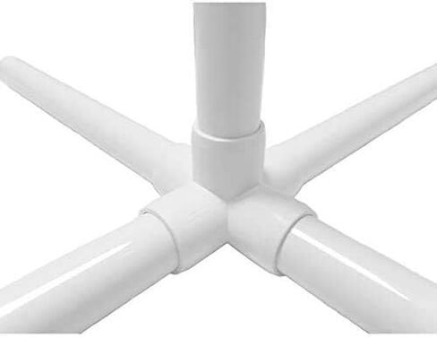 1/2 inch 5 Way Tee PVC Fitting Elbow Connector, White (6) in Saudi Arabia