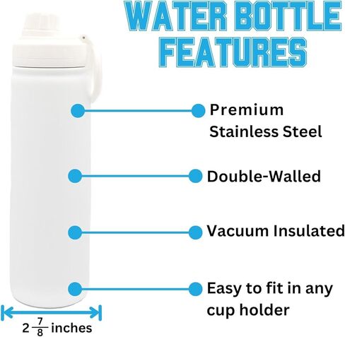 زجاجة مياه أوهايو ستيت باكيز - مصنوعة من الفولاذ المقاوم للصدأ بجدار مزدوج أسود سعة 24 أونصة تحافظ على المشروبات باردة أو ساخنة in Kuwait