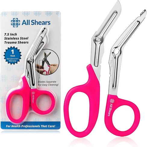 EZ Clean Trauma Shears - Stainless Steel Bandage Scissors for Surgical, EMT, EMS, Nursing, and Veterinary Use, First Aid Supplies, 7.5-inch, Black in Saudi Arabia