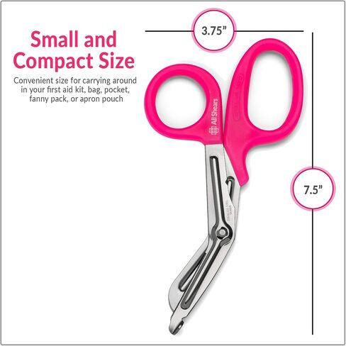 EZ Clean Trauma Shears - Stainless Steel Bandage Scissors for Surgical, EMT, EMS, Nursing, and Veterinary Use, First Aid Supplies, 7.5-inch, Black in Saudi Arabia