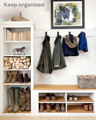 خطافات دائرية مثبتة على المسمار مصنوعة من الفولاذ المقاوم للصدأ للمناشف والأردية والقبعات والسترات في الحمام وغرفة النوم والمطبخ والمدخل والفناء الخلفي - أسود مخرش، 6 عبوات in Kuwait