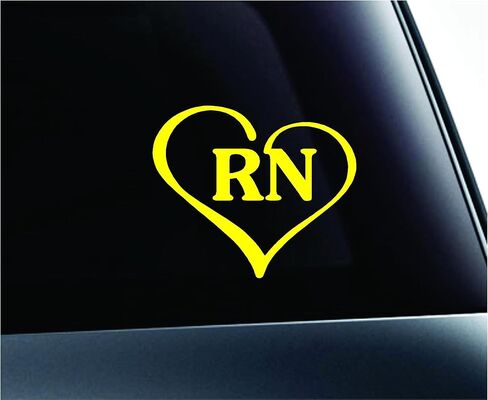 ExpressDecor Heart with Rn Text Nurse Hospital Love Life Symbol Decal Family Love Car Truck Sticker Window (Pink) in Saudi Arabia
