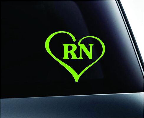 ExpressDecor Heart with Rn Text Nurse Hospital Love Life Symbol Decal Family Love Car Truck Sticker Window (Pink) in Saudi Arabia