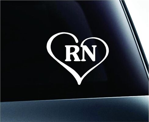 ExpressDecor Heart with Rn Text Nurse Hospital Love Life Symbol Decal Family Love Car Truck Sticker Window (Pink) in Saudi Arabia