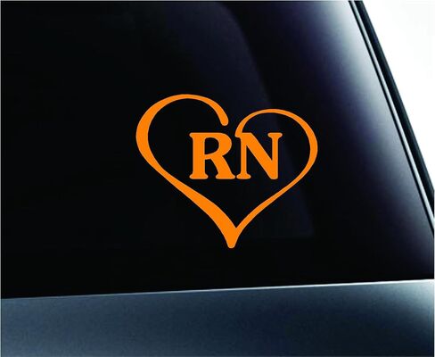 ExpressDecor Heart with Rn Text Nurse Hospital Love Life Symbol Decal Family Love Car Truck Sticker Window (Pink) in Saudi Arabia