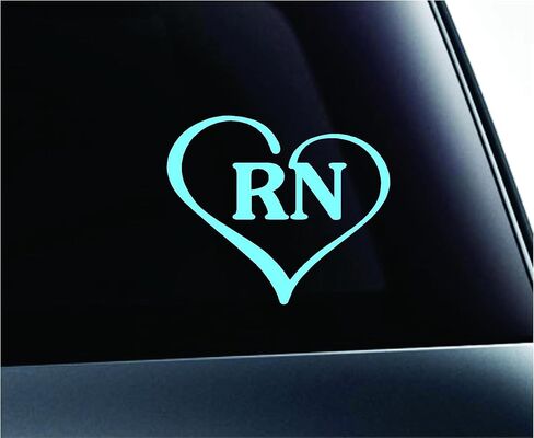 ExpressDecor Heart with Rn Text Nurse Hospital Love Life Symbol Decal Family Love Car Truck Sticker Window (Pink) in Saudi Arabia