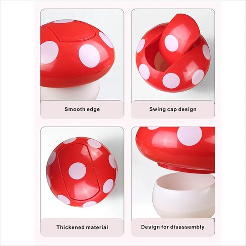 Mini Trash Can Mushroom Trash Can Mushroom Waste Bin Desktop Garbage Bin Cute Waste Basket with Lid for Home OfficeKitchen Trash Can in Saudi Arabia