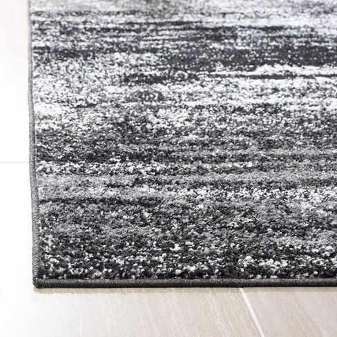 SAFAVIEH Adirondack Collection Runner Rug - 2'6" x 14', Silver & Black, Modern Abstract Design, Non-Shedding & Easy Care, Ideal for High Traffic Areas in Living Room, Bedroom (ADR112A) in Saudi Arabia