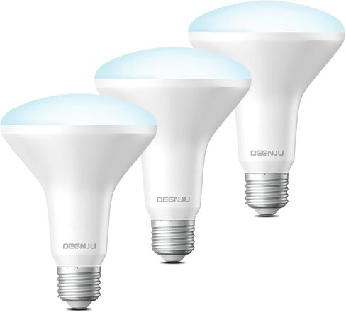 BR30 لمبة LED، أضواء غامرة قابلة للتعتيم في الأماكن المغلقة CRI80 7W يعادل 65W 2700K أبيض ناعم 650 لومن، 15000 ساعة مدى الحياة، مصابيح إضاءة مجوفة، قاعدة E26 داخلية يمكن أن تضيء المصابيح، 6 عبوات in Kuwait